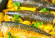 Oven baked mackerel with potatoes