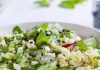 bulgur with cucumber, radish and sesame seeds