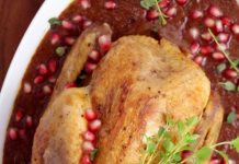 duck with apples in pomegranate sauce